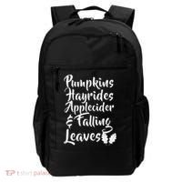 Pumpkins Hayrides Apple Cider and Falling Leaves Backpack thumb 0
