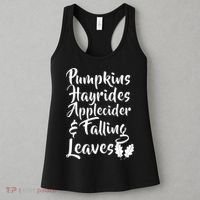 Pumpkins Hayrides Apple Cider and Falling Leaves Women's Tank Top thumb 3