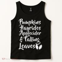Pumpkins Hayrides Apple Cider and Falling Leaves Tank Top thumb 2