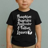Pumpkins Hayrides Apple Cider and Falling Leaves Toddler T-Shirt thumb 2