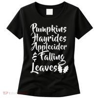 Pumpkins Hayrides Apple Cider and Falling Leaves Women's T-Shirt thumb 0