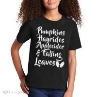 Pumpkins Hayrides Apple Cider and Falling Leaves Kids T-Shirt thumb 2