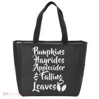 Pumpkins Hayrides Apple Cider and Falling Leaves Tote Bag thumb 0