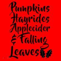 Pumpkins Hayrides Apple Cider and Falling Leaves Santa Hat thumb 1