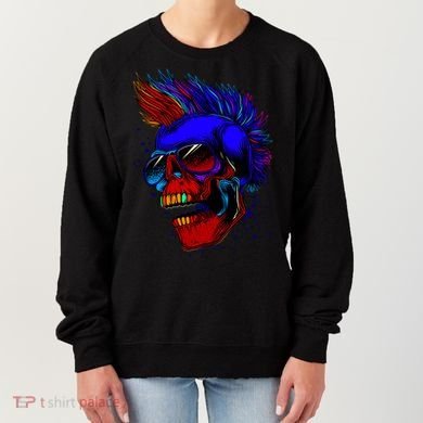 Punk Rock Neon Skull Head Women's Sweatshirt