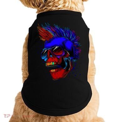 Punk Rock Neon Skull Head Doggie Tank