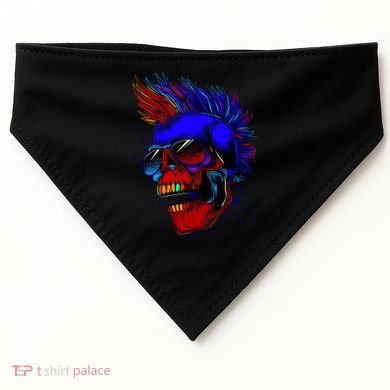 Punk Rock Neon Skull Head USA-Made Doggie Bandana