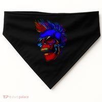 Punk Rock Neon Skull Head USA-Made Doggie Bandana thumb 0