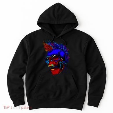Punk Rock Neon Skull Head Hoodie