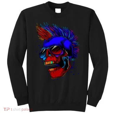Punk Rock Neon Skull Head Sweatshirt