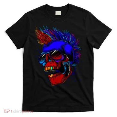 Punk Rock Neon Skull Head T-Shirt