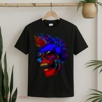 Punk Rock Neon Skull Head T-Shirt thumb 2
