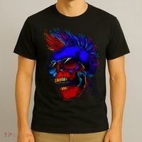 Punk Rock Neon Skull Head T-Shirt thumb 3