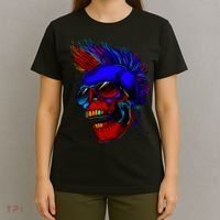 Punk Rock Neon Skull Head T-Shirt thumb 4