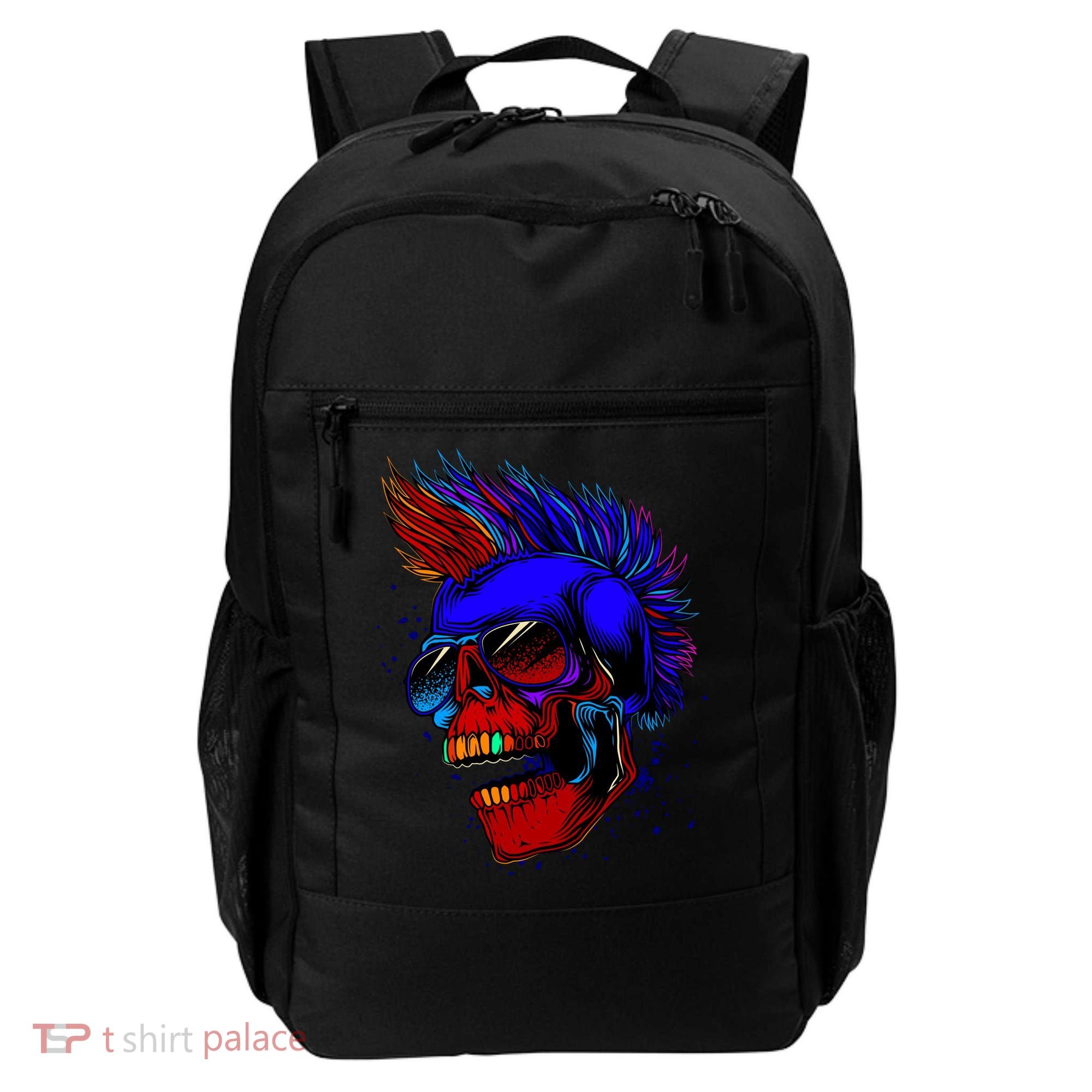 Punk Rock Neon Skull Head Backpack