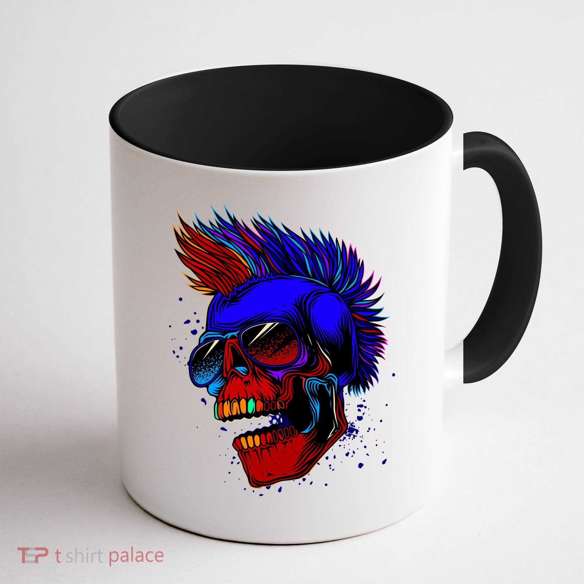 Punk Rock Neon Skull Head Coffee Mug