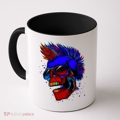 Punk Rock Neon Skull Head Coffee Mug