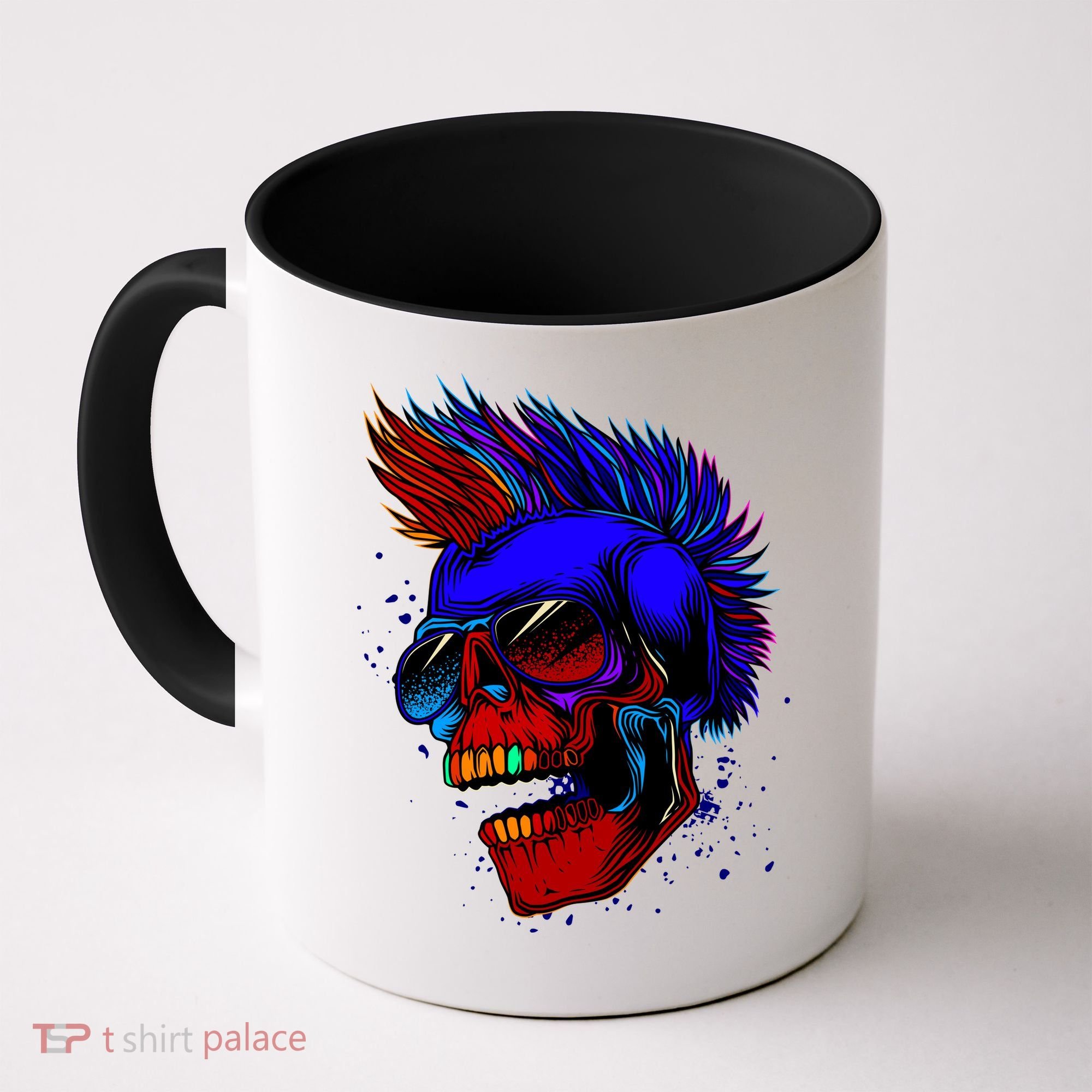 Punk Rock Neon Skull Head Coffee Mug