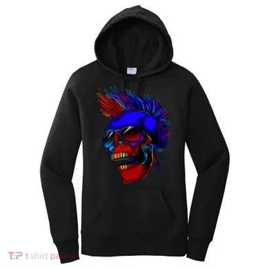 Punk Rock Neon Skull Head Women's Hoodie