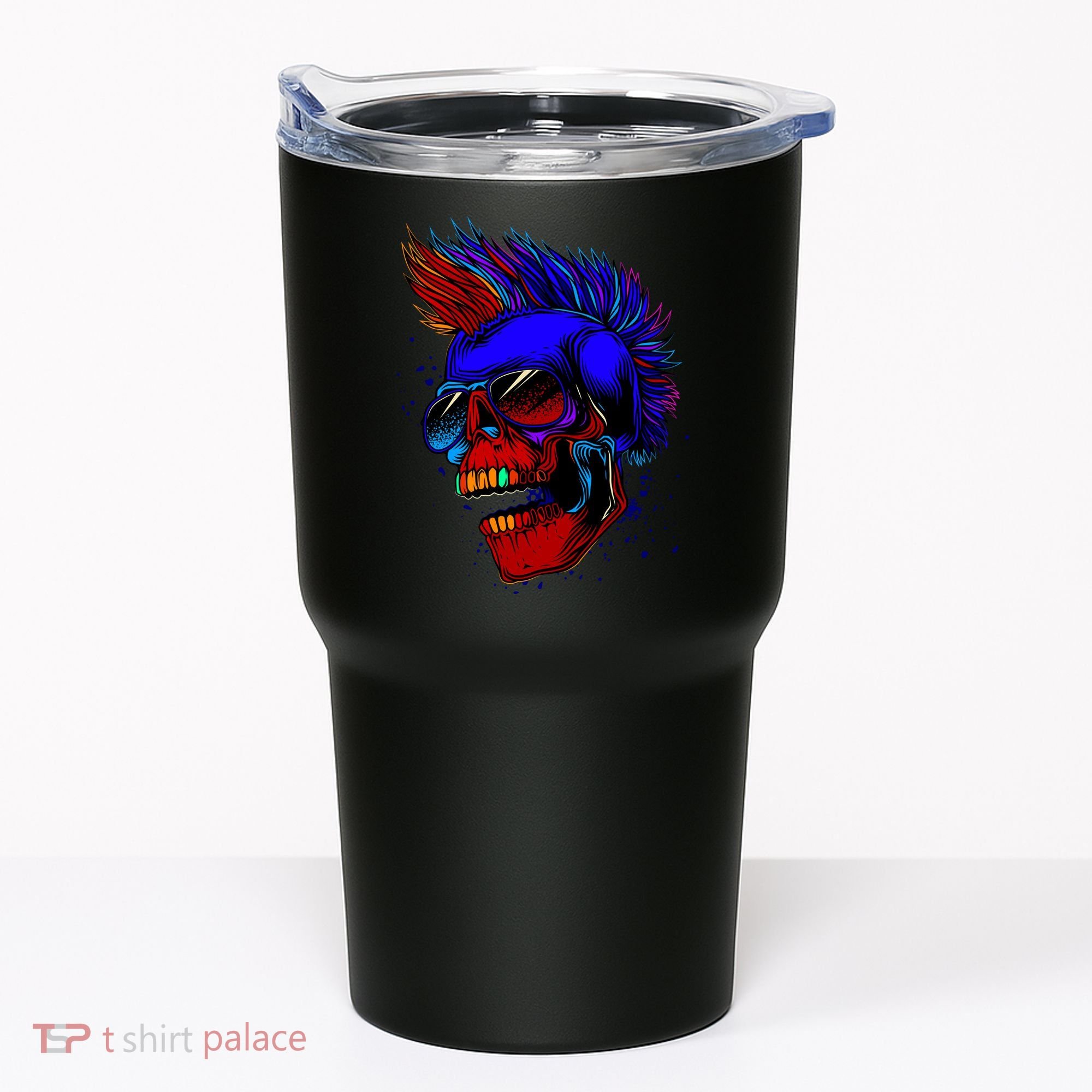 Punk Rock Neon Skull Head Tumbler