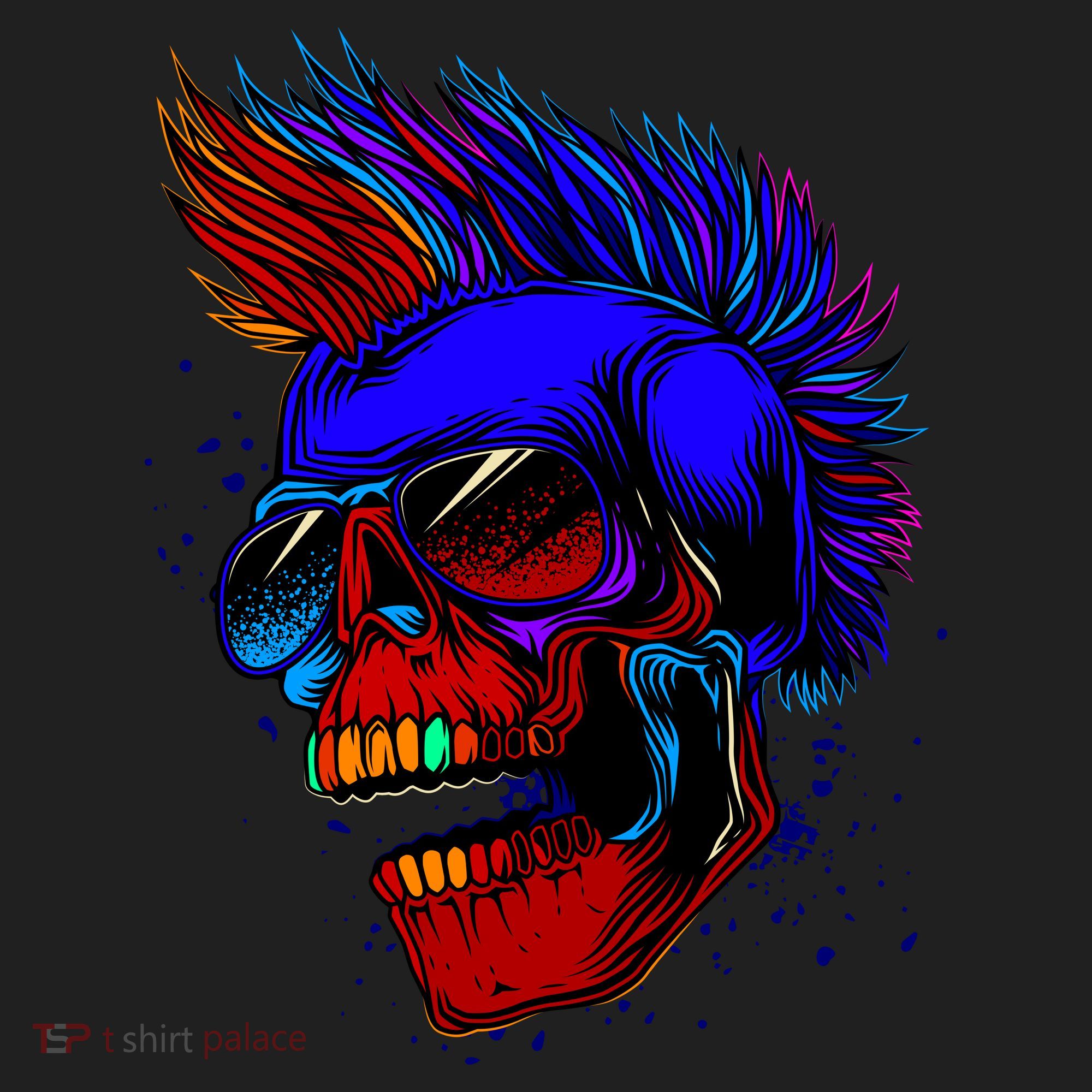 Punk Rock Neon Skull Head Tumbler