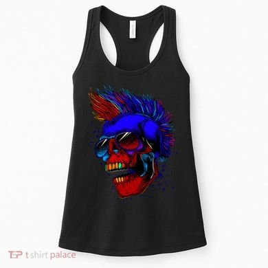 Punk Rock Neon Skull Head Women's Tank Top