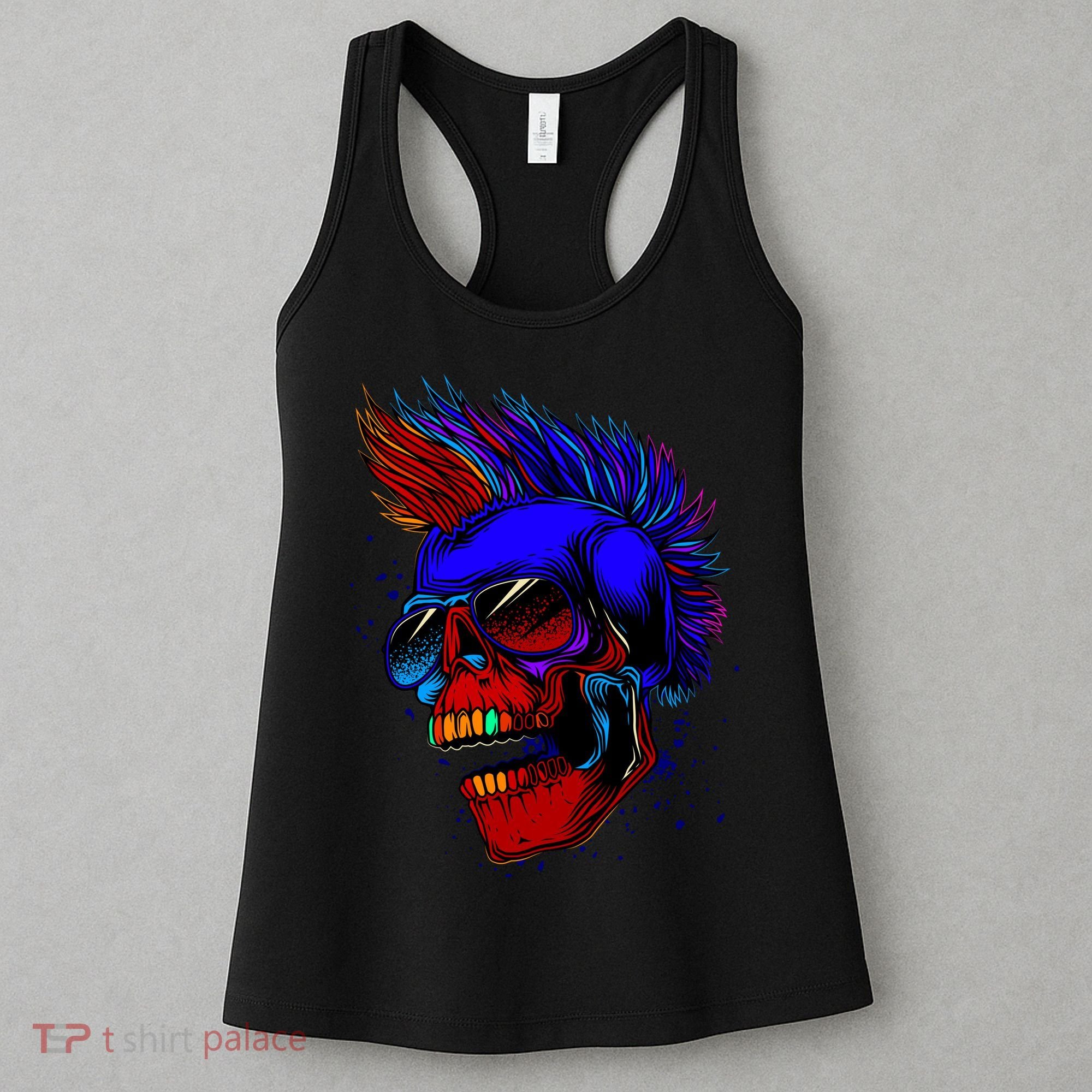 Punk Rock Neon Skull Head Women's Tank Top