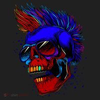 Punk Rock Neon Skull Head Hat thumb 2