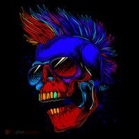 Punk Rock Neon Skull Head Toddler Hoodie thumb 2