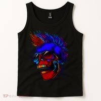 Punk Rock Neon Skull Head Tank Top thumb 2