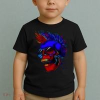Punk Rock Neon Skull Head Toddler T-Shirt thumb 2