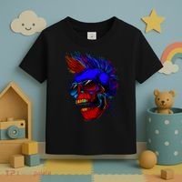 Punk Rock Neon Skull Head Toddler T-Shirt thumb 3