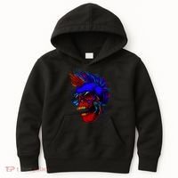 Punk Rock Neon Skull Head Kids Hoodie thumb 0