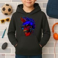 Punk Rock Neon Skull Head Kids Hoodie thumb 2