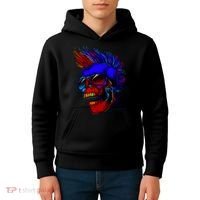 Punk Rock Neon Skull Head Kids Hoodie thumb 4
