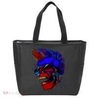 Punk Rock Neon Skull Head Tote Bag thumb 0
