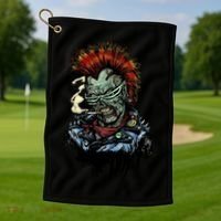 Punk Zombie Golf Towel thumb 1