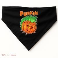 PUNKIN With Mohawk Funny Scary Halloween USA-Made Doggie Bandana thumb 0