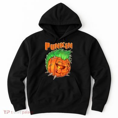 PUNKIN With Mohawk Funny Scary Halloween Hoodie