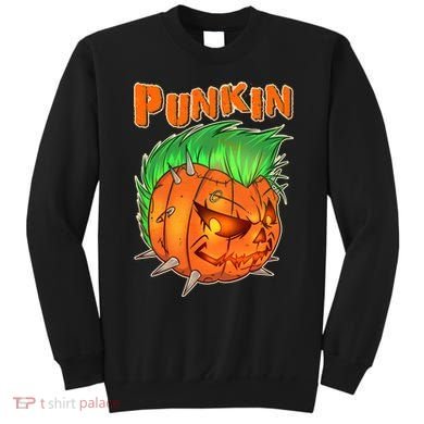 PUNKIN With Mohawk Funny Scary Halloween Sweatshirt