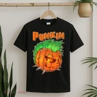 PUNKIN With Mohawk Funny Scary Halloween T-Shirt thumb 2