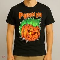 PUNKIN With Mohawk Funny Scary Halloween T-Shirt thumb 3