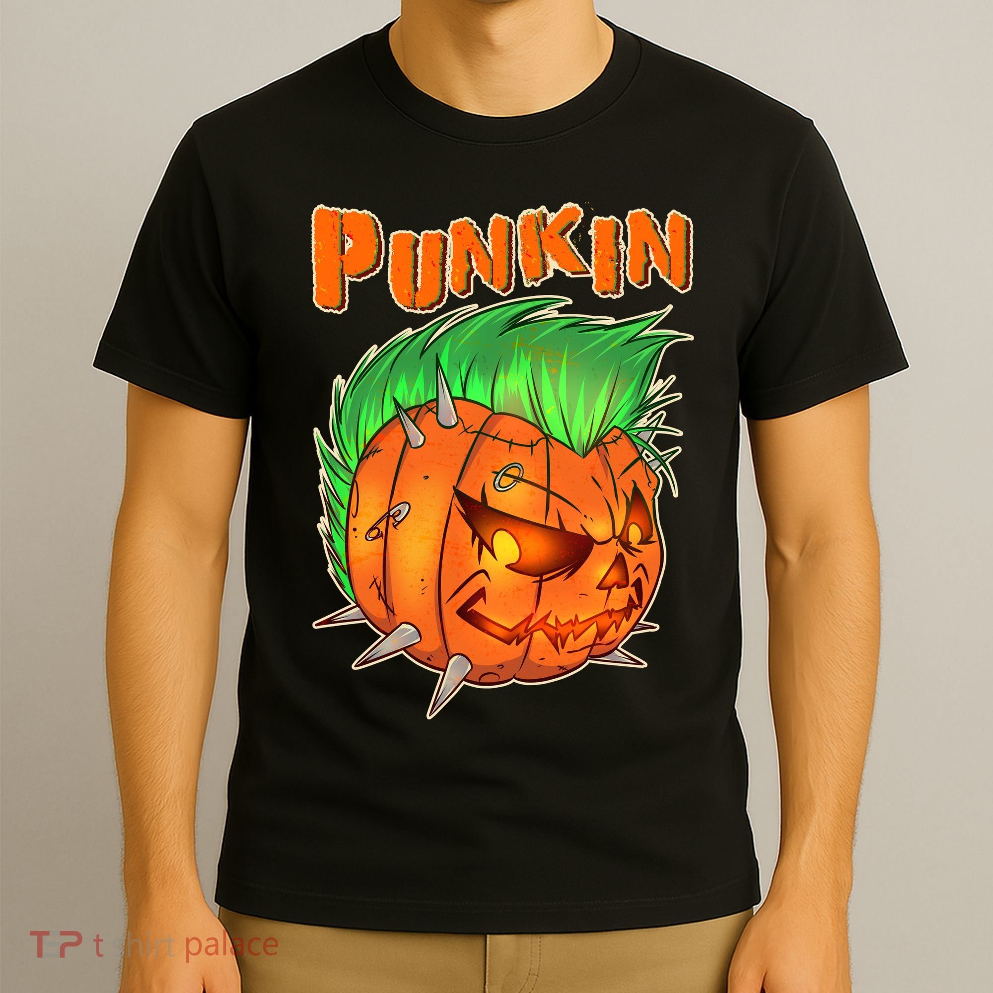 PUNKIN With Mohawk Funny Scary Halloween T-Shirt