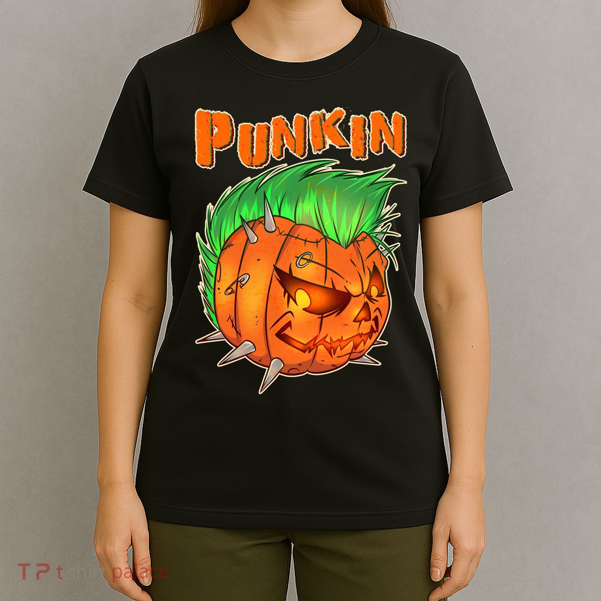 PUNKIN With Mohawk Funny Scary Halloween T-Shirt