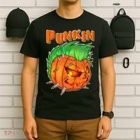 PUNKIN With Mohawk Funny Scary Halloween T-Shirt thumb 6