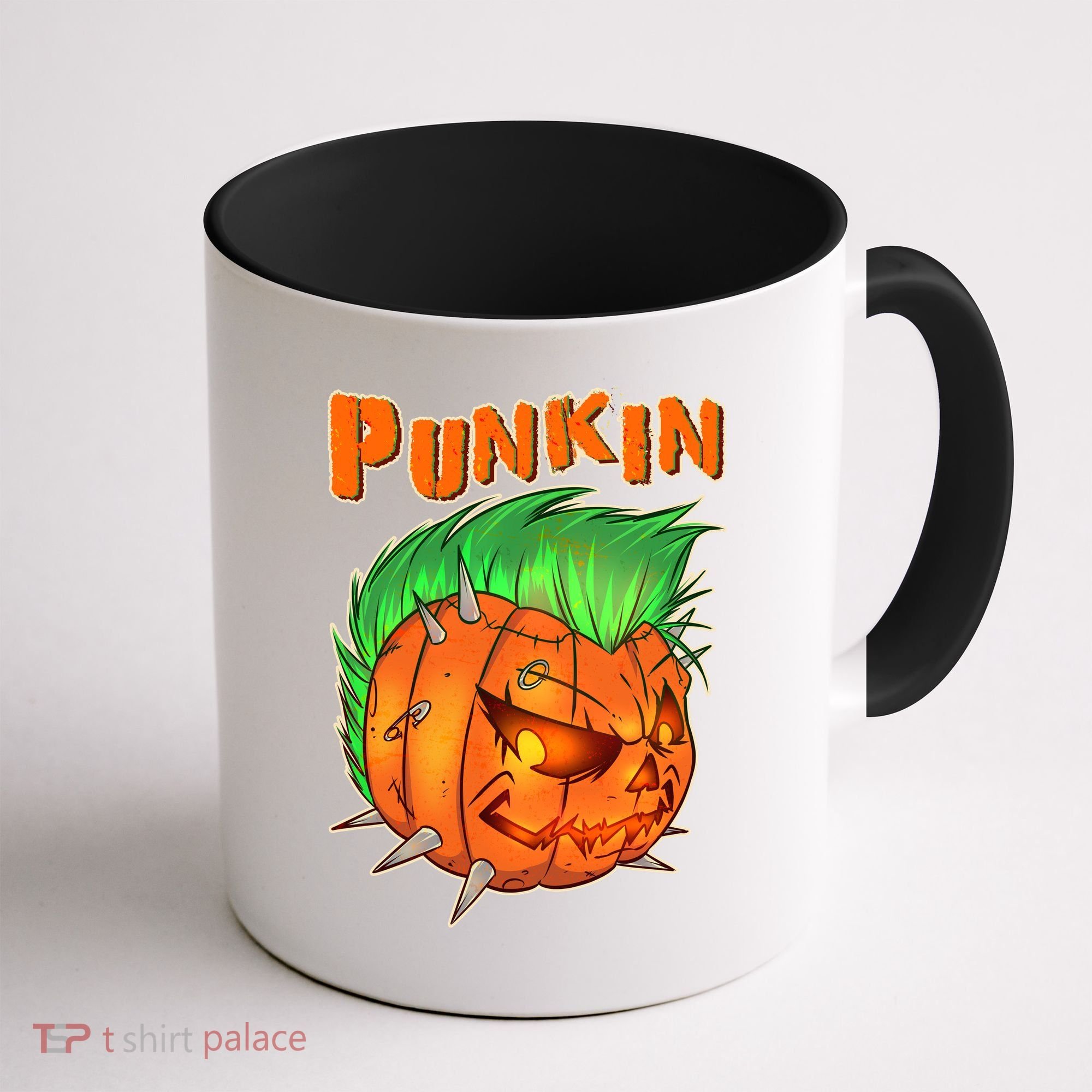 PUNKIN With Mohawk Funny Scary Halloween Coffee Mug