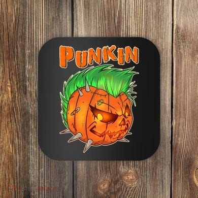 PUNKIN With Mohawk Funny Scary Halloween Coaster