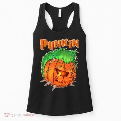 PUNKIN With Mohawk Funny Scary Halloween Women's Tank Top