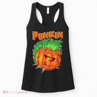 PUNKIN With Mohawk Funny Scary Halloween Women's Tank Top thumb 0
