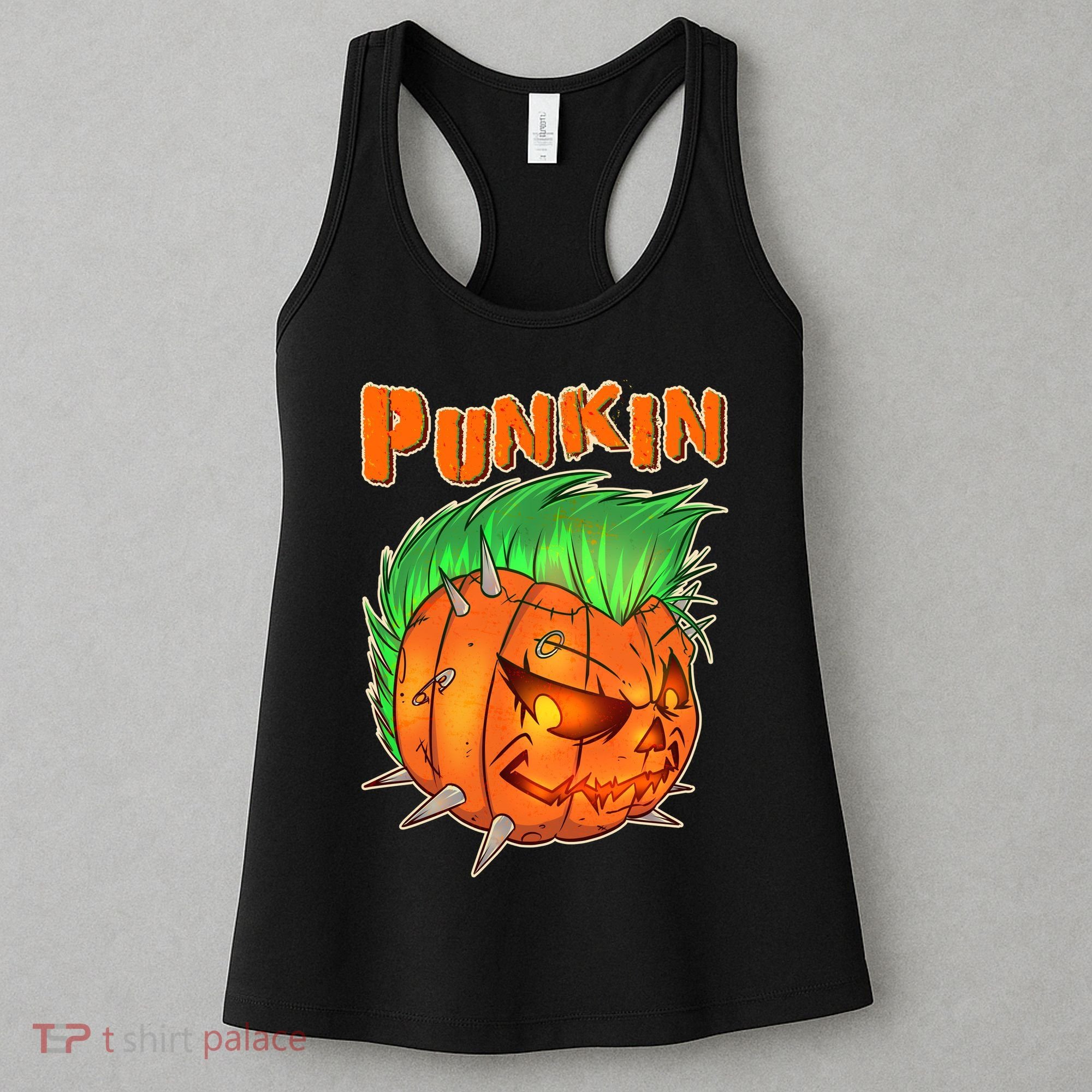 PUNKIN With Mohawk Funny Scary Halloween Women's Tank Top